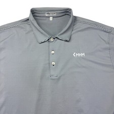 Peter Millar Summer Comfort Polo Shirt Men's XXL Gray White Striped Golf Preppy