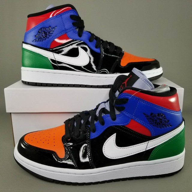 Nike Air Jordan 1 Mid SE Multi Patent Womens Size 8 Athletic White Black Red for sale online | eBay