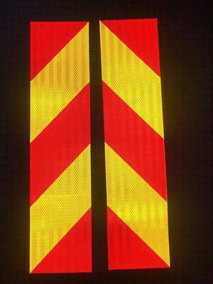 Rot & gelb gestreiftes Diamantqualität reflektierendes Band für LKW, Wohnwagen, Absetzkipper, Auto