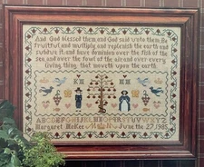 Margaret & Margaret Inc Counted Cross Stitch Pattern ADAM AND EVE SAMPLER