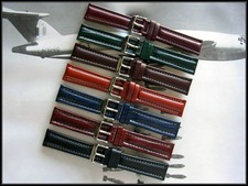 22mm Black Oily Leather Bomber Pilot strap Aviator Military watch band IW SUISSE