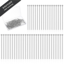 500 Pcs 40mm Ball Head Pins Stainless Steel Pin Set Bendable Silver