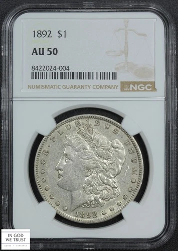 1892 Morgan Silver Dollar $1 NGC AU 50