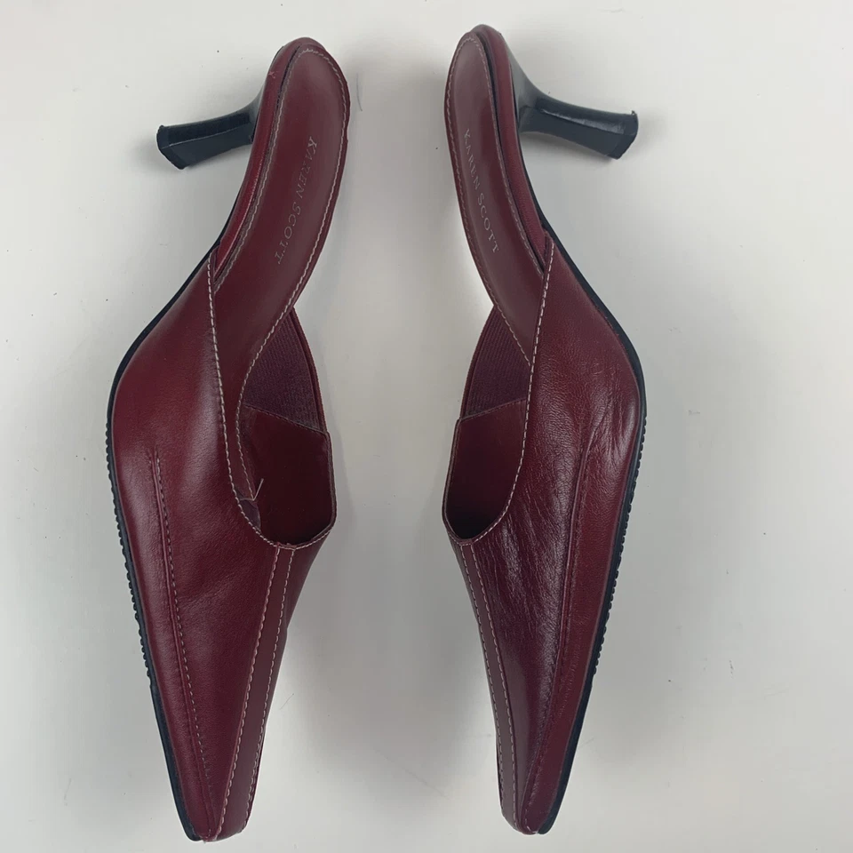Zapatos sin cordones Karen Scott vintage de cuero rojo talla 7,5 para mujer Foto 4 de 4