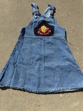 Vintage Looney Tunes Tweety Bird Denim Overall Dress Girls Size 12