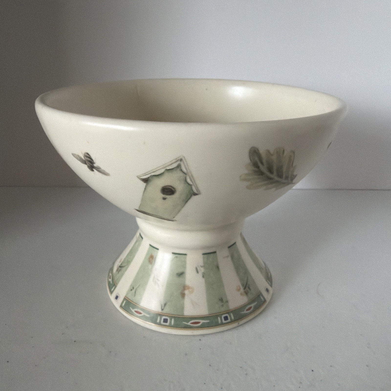 PFALTZGRAFF NATUREWOOD PEDESTAL BOWL Garden Green