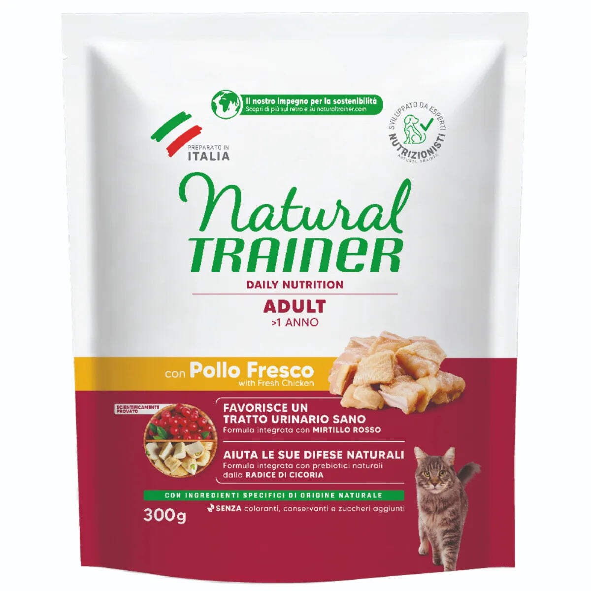 NATURAL TRAINER CAT ADULT CON POLLO 300 GR.