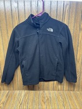 North Face Jacket Boys Medium 10/12 Full Zip Long Sleeve Pockets Black Fleece