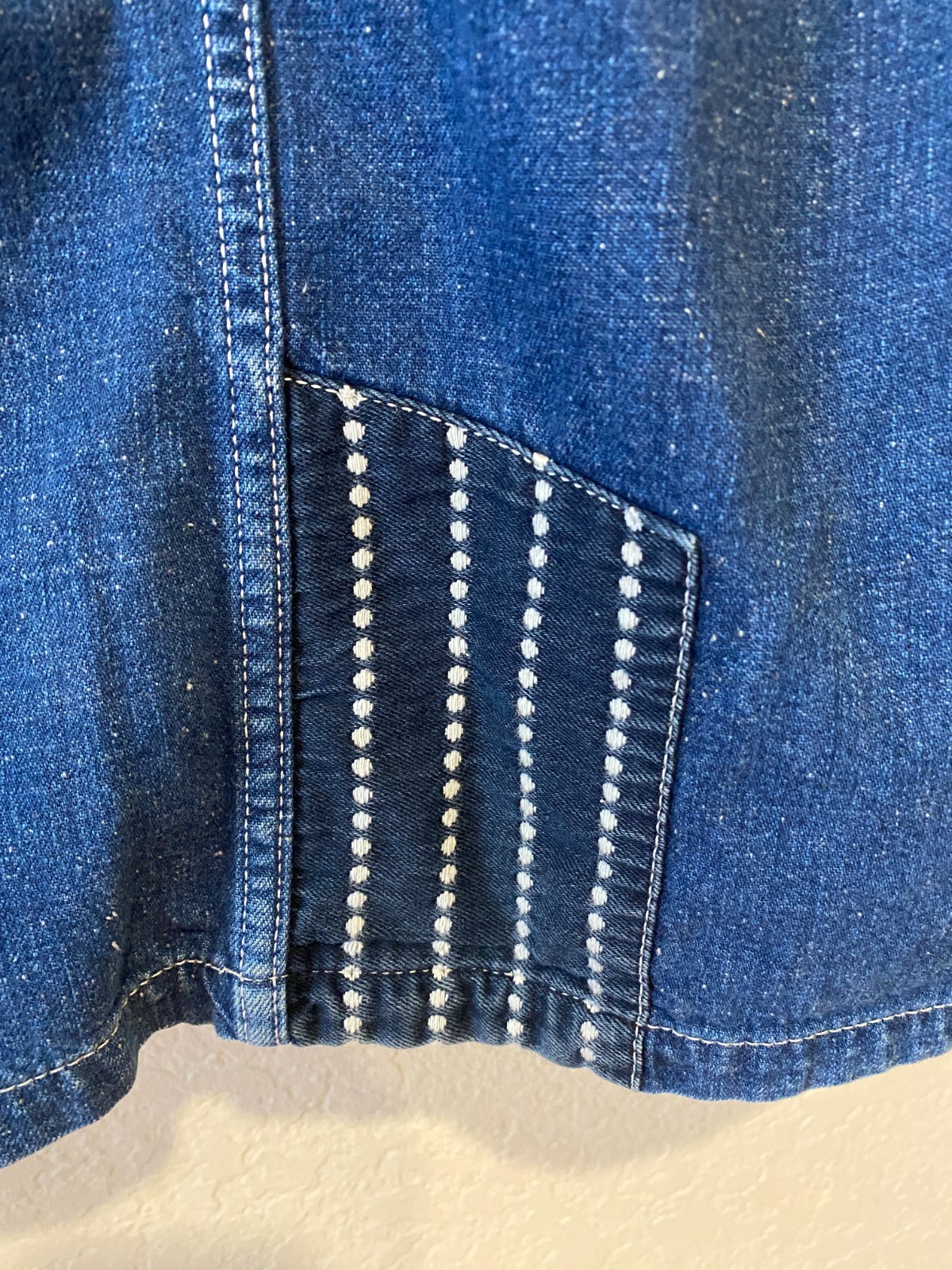 FDMTL Coverall Jacket Patchwork Boro Blue Denim T… - image 12