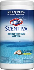 Clorox Scentiva Wipes, Bleach Free Cleaning Wipes 70 Count (Pack of 1), White 
