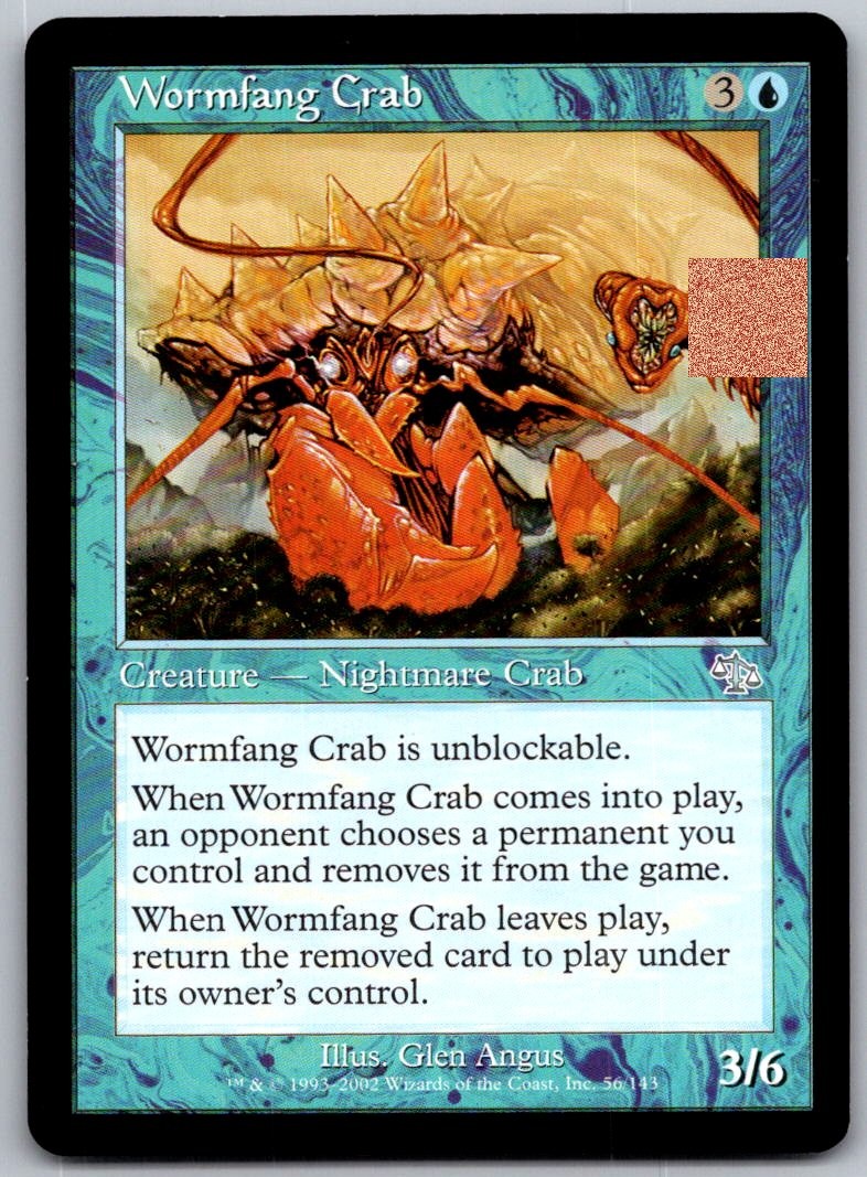 Wormfang Crab 56 Uncommon Judgment Magic: The Gathering Lightly Played