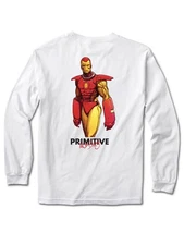 Primitive Marvel x Moebius Marvel Iron Man Long-Sleeve Shirt Size Small White