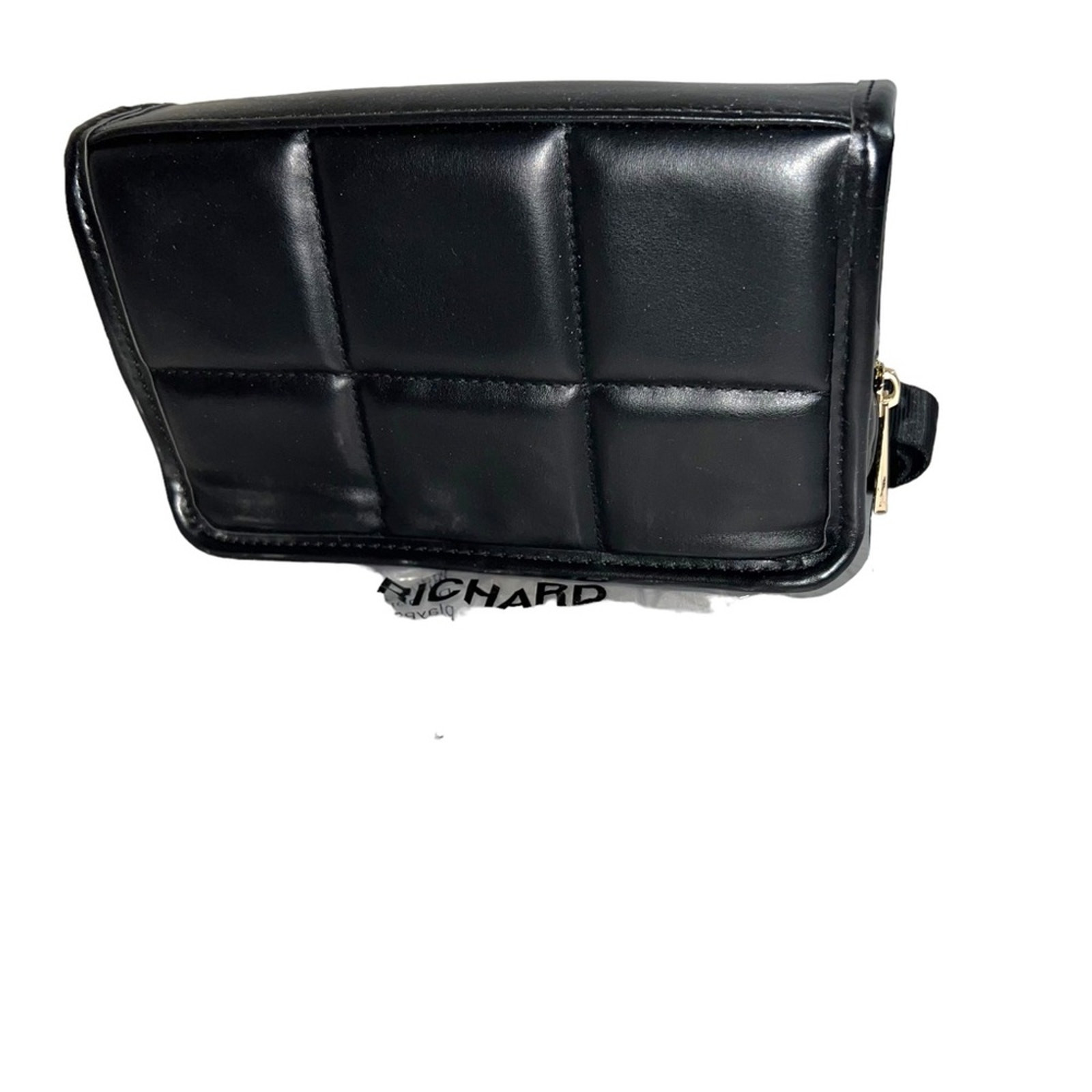 Amanda Uprichard Black Faux Leather Quilted Belt Bag NWT