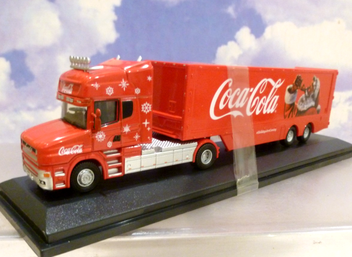 OXFORD 1/76 SCANIA T CAB COCA-COLA COKE CHRISTMAS TRUCK & TRAILER 76TCAB012CC