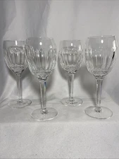 4 Tyrone Crystal Cut Glasses Deramore Pattern Wine Glass 7 3/8” H  *Excellent*