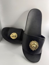 men casual summer slippers, black