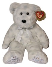 Ty Large Plush Beanie Buddy THE BEGINNING BEAR 14 Inch MWMT Stuffed Animal Toy