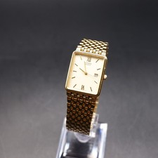 Citizen Mens Gold Tone Tank Style Watch Quartz Working