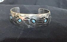 Turquoise and Sterling Silver Cuff Bracelet (Pearlene Spencer)