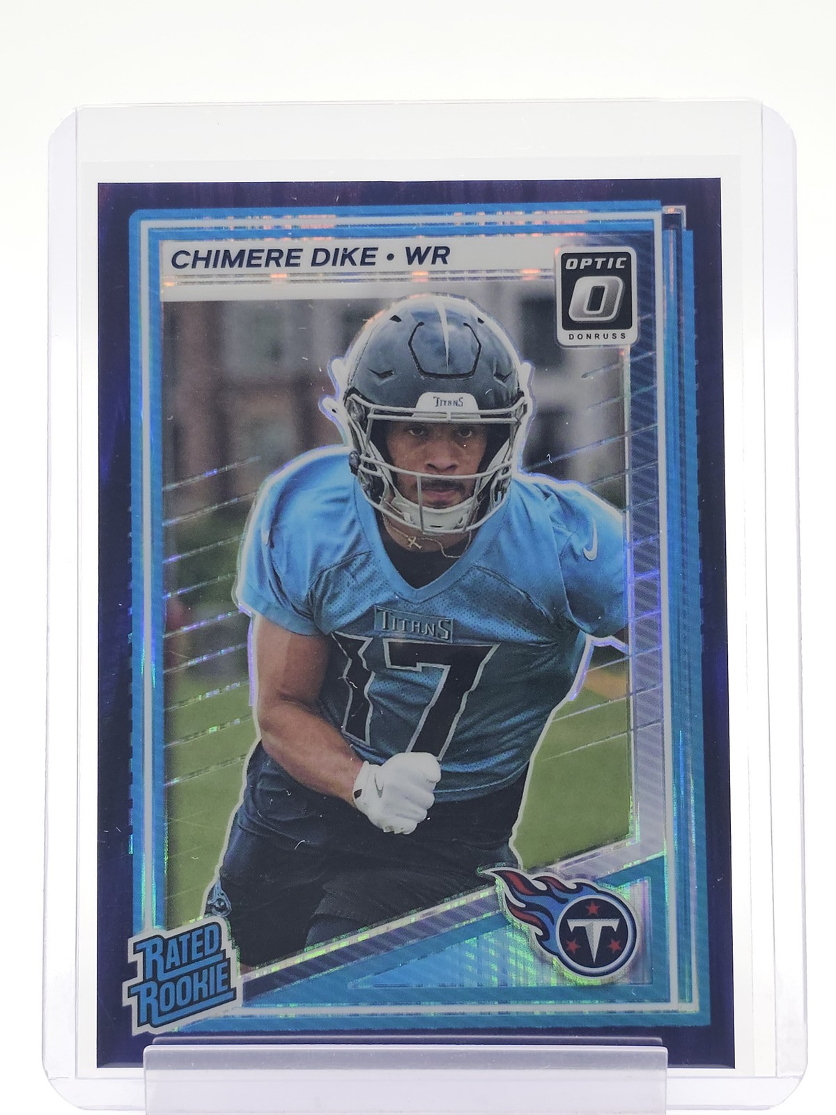 CHIMERE DIKE 2025 DONRUSS OPTIC PURPLE SHOCK RATED ROOKIE #269 TITANS Q0063