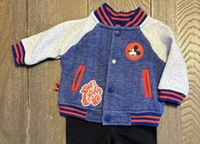 Disney Mickey Mouse Varsity Jacket Sz 0-3 Months Red, Blue W1.2