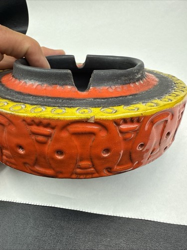 Vintage Aldo Londi Ashtray Raymor MCM Orange Yellow Pop Art Italy - Picture 14 of 15