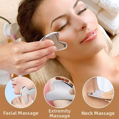 Edelstahl Metall Herz Gua Sha Brett für Gesicht Hand Kreislauf Unterstützung