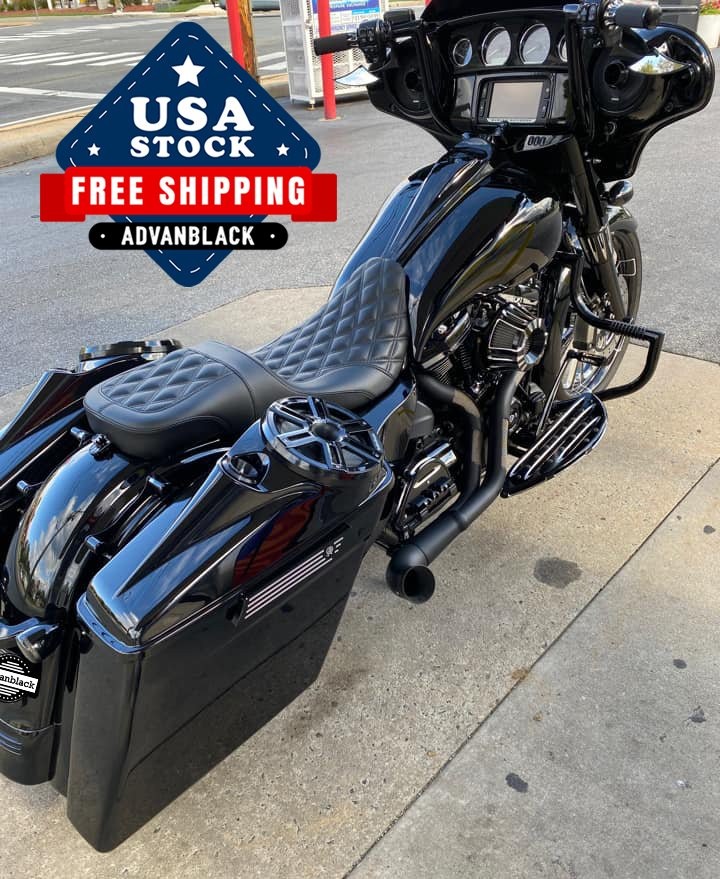 Harley-Davidson タンク 黒 チェック柄 Vivid Black Stretched Tank Cover For Harley Touring Street