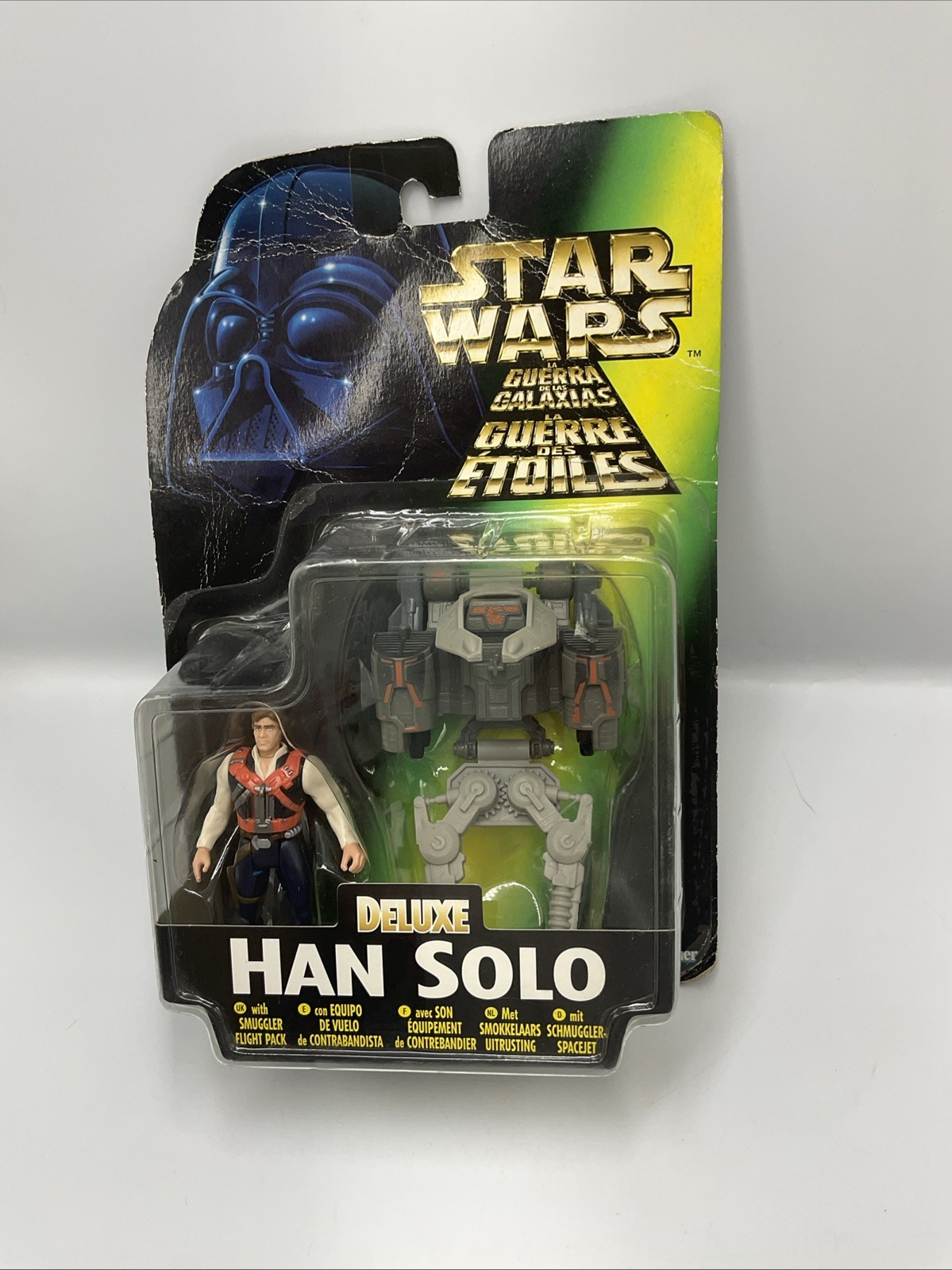Kenner - Star Wars Deluxe Han Solo with Smuggler Flight Pack New Tatty Card