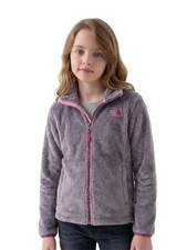 The North Face Full Zip Fleece Jacket Girls Grey Magenta Medium 10/12