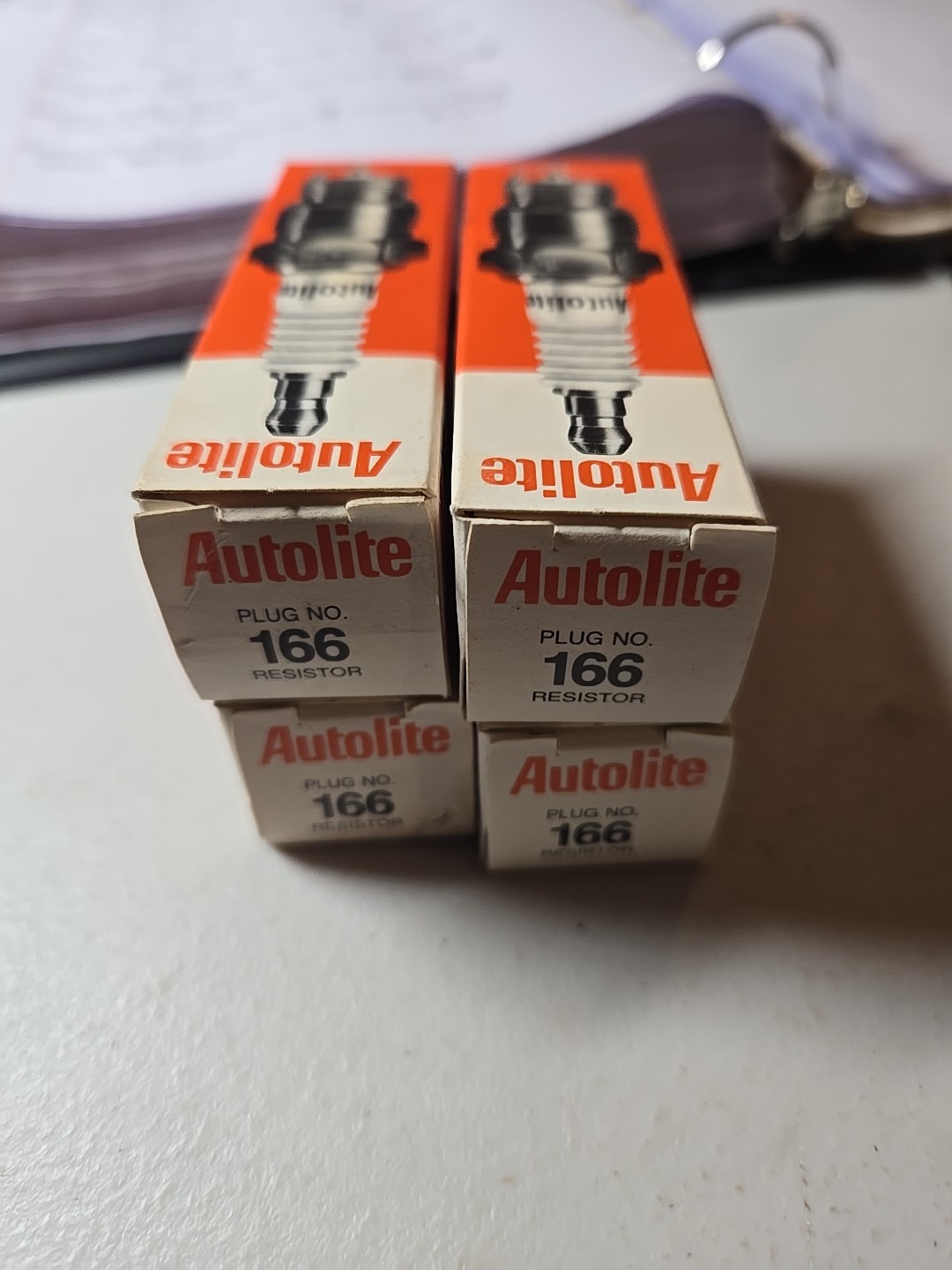 Vintage Autolite 166 Lot Of 4 Spark Plugs NOS