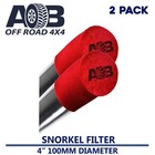 2x RED AOB Snorkel Sock Pre Filter Cleaner 4"100mm Ram Head cover air filter 4x4