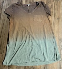 Umgee Women's Ombre Beach Dress 100% Cotton Brown/Green Size S