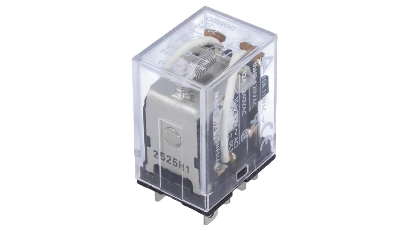 LY2-24DC Relay: Electromagnetic DPDT Coils: 24VDC 10A/110VAC /T2UK