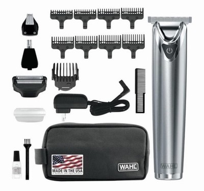 Wahl Stainless Steel Lithium Ion 2.0+ Trimmer Grooming Kit 09864 Open Box Comple
