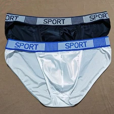 Mens Shiny Satin Glossy Ice Silk Knickers Briefs Underwear Panties Underpants US