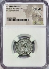 Moneda Doble Denario Imperio Romano Probus Bi Aureliano Certificada por Roma NGC Ch AU
