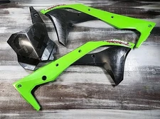 Acerbis Plastic Radiator Shrouds Number Plate 17 18 Green Black Kawasaki KX250F