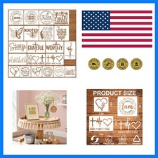 21Pcs Christian Stencils for Painting on Wood Reusable Motivational Bible Ver...