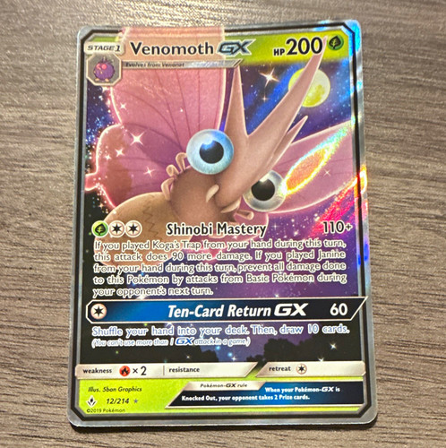 Pokemon Company Venomoth GX 12/214 Unbroken Bonds Ultra Rare Holo 200 HP