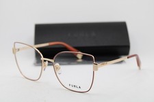 NEW FURLA VFU769 COL.0357 RED GOLD ORANGE AUTHENTIC EYEGLASSES 56-18