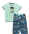 Lazy One Women’s Pajama Pants & Top Cows Moody In The Morning Sz Sm — photo 1