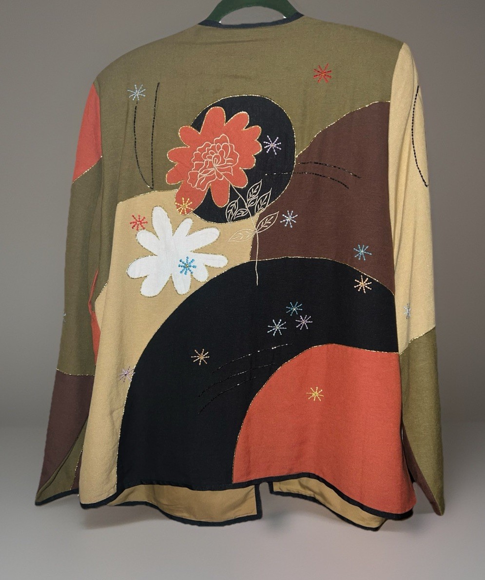 Indigo Moon Vintage Patchwork & Embroidery Floral… - image 3