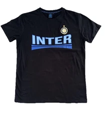 Inter Milan Official Product Sabor Milano Black Logo Short Sleeve Shirt - XL