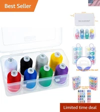 Multi-Purpose 600M Mercerized Cotton Thread with Clear Storage Box for Crafters