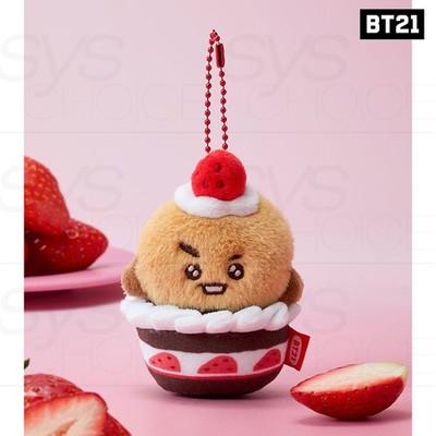 BTS BT21 Official Goods STRAWBERRY TART PLUSH KEYRING STRAWBERRY