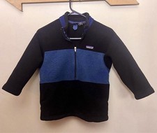 Patagonia Kids Lightweight Fleece M Pullover Zip Black/Blue