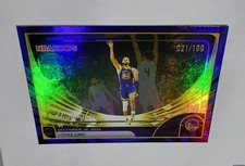 2024-25 Topps NBA Hoops Stephen Curry Highlights Blue Foil 21/199 Warriors 