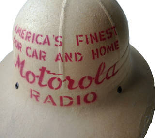 Vintage 1930s MOTOROLA RADIO "AMERICA's FINEST FOR CAR & HOME" Promo Pith Helmet