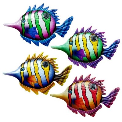 Wall Terrace Room Outdoor Decoration Stickers Iron Fish Creative Art Sculptu